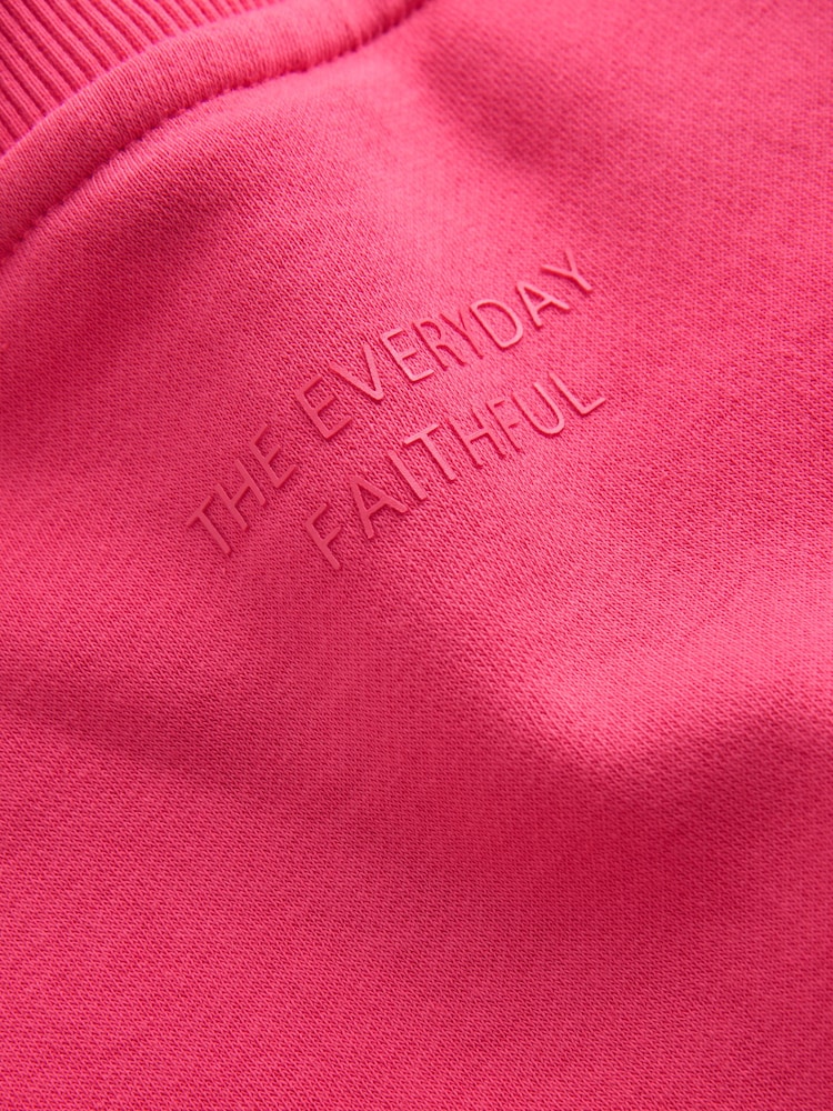 Bright Pink Relaxed Fit Essentials Longline Sweatshirt with Pockets - Image 8 of 8