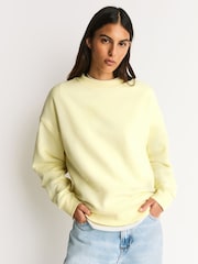 Chocolate Brown/Butter Yellow Supersoft Peached Essentials Crew Neck Seam Detail Sweatshirts 2 Pack - Image 7 of 10