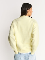 Chocolate Brown/Butter Yellow Supersoft Peached Essentials Crew Neck Seam Detail Sweatshirts 2 Pack - Image 8 of 10