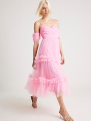 River Island Pink Midi Tulle Dress - Image 3 of 4
