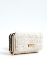 River Island Cream Boucle Flap Front Purse - Image 2 of 5