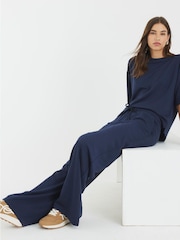 River Island Blue Premium Wide Leg Joggers - Image 3 of 4