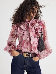 River Island Pink Premium Floral Print Shirt - Image 1 of 4