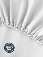 Silentnight White Cotton Rich T180 Washed Fitted Sheet - Image 3 of 6