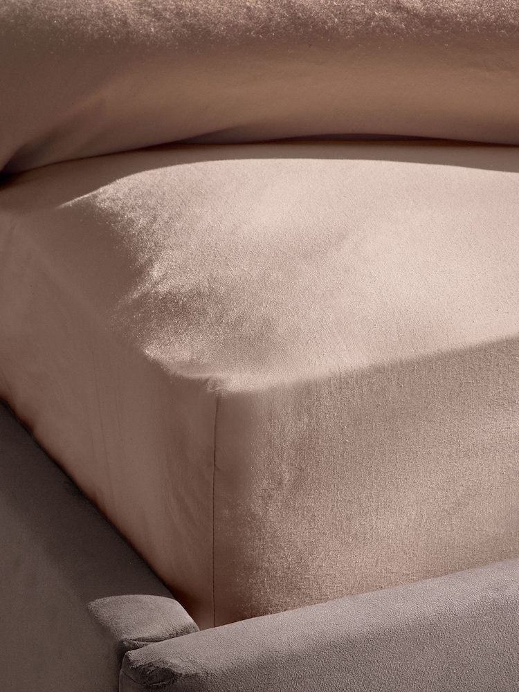 Silentnight Natural Cotton Rich T180 Washed Fitted Sheet - Image 1 of 6
