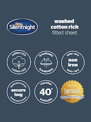 Silentnight Natural Cotton Rich T180 Washed Fitted Sheet - Image 6 of 6