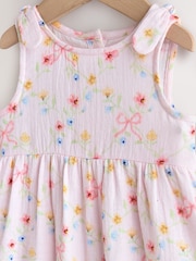 Roz floral - Salopetă muselină cu picioare lungi pentru bebeluși (0luni-3ani) - Imaginea 7 din 7