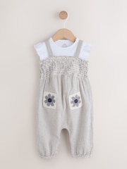 Black/White Stripe Baby Dungarees and Bodysuit Set 2 Piece (0mths-2yrs) - Image 1 of 7