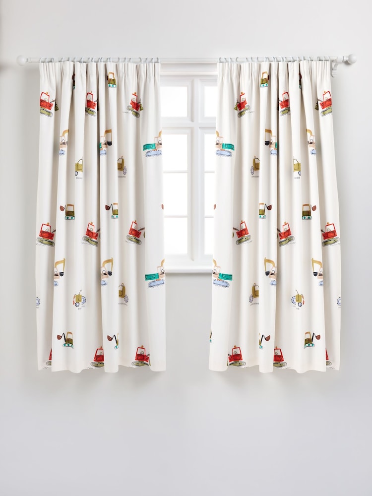 Neutral Diggers Pencil Pleat Blackout Curtains - Image 1 of 3