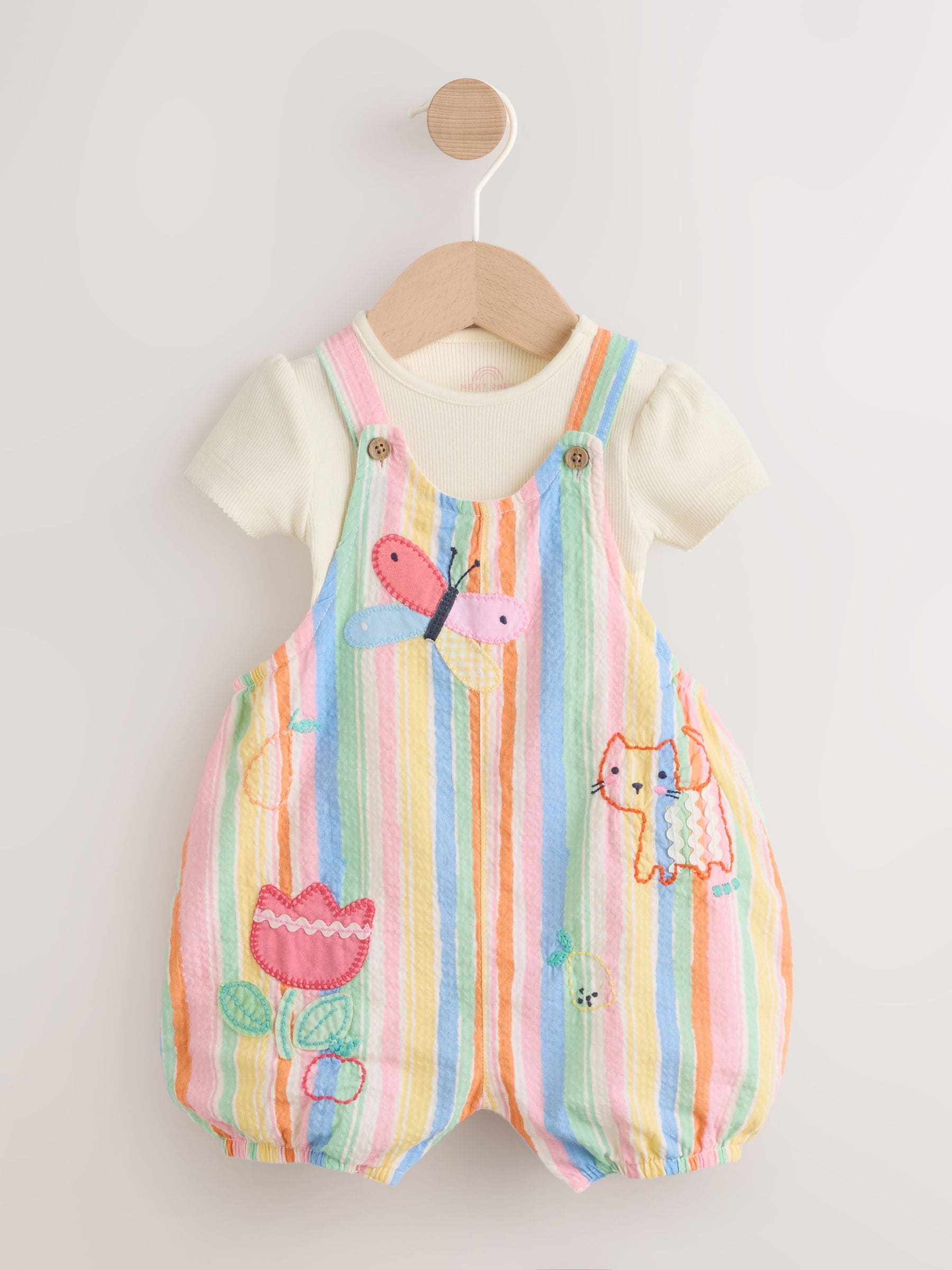 Buy Multi Character Baby Dungarees and Bodysuits Set 2 Piece