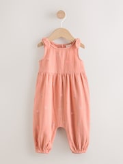 Orange Tropical Baby Long Leg Muslin Romper (0mths-3yrs) - Image 1 of 8