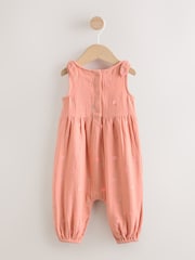 Orange Tropical Baby Long Leg Muslin Romper (0mths-3yrs) - Image 2 of 8