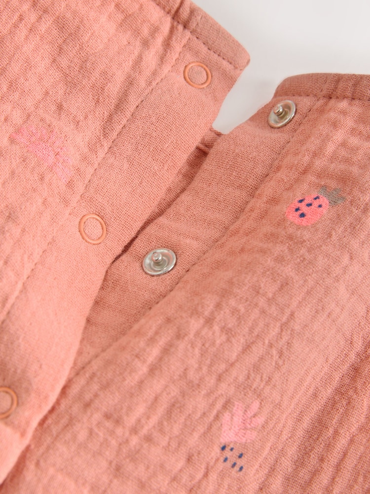 Orange Tropical Baby Long Leg Muslin Romper (0mths-3yrs) - Image 8 of 8