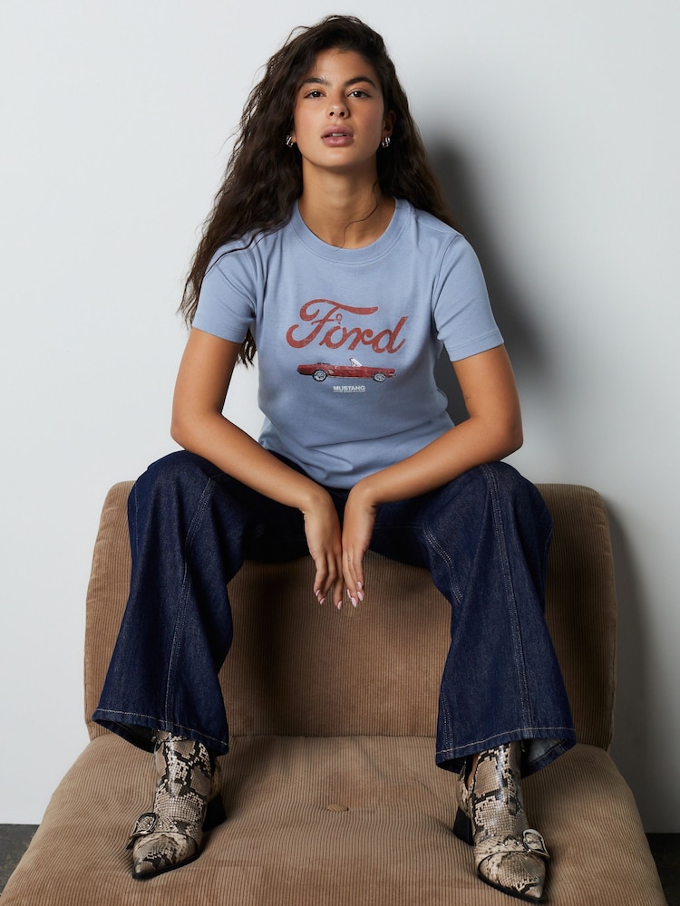 Blue Official Ford License Car Graphic Crew Neck T-Shirt - Image 2 of 7
