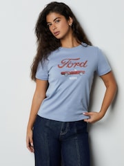 Blue Official Ford License Car Graphic Crew Neck T-Shirt - Image 4 of 7