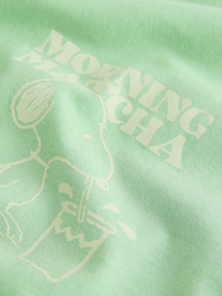 Green License Snoopy Matcha Graphic Crew Neck T-Shirt - Image 9 of 9