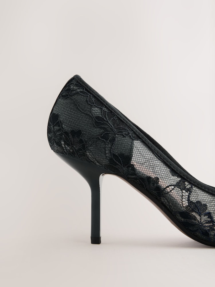 Black Forever Comfort® Lace Bow Court Heels - Image 10 of 10