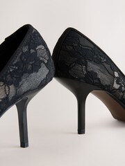 Black Forever Comfort® Lace Bow Court Heels - Image 4 of 5