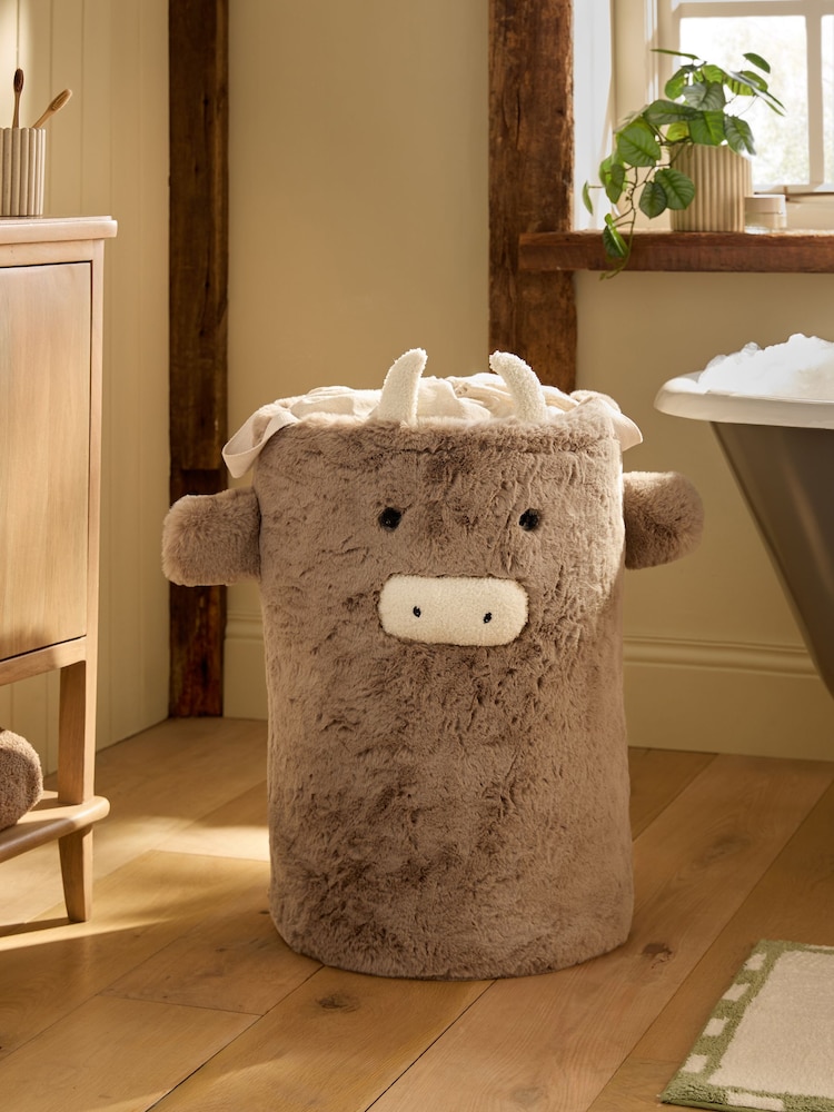 Natural Hamish Faux Fur Laundry Bag - Image 1 of 4