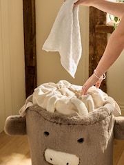 Natural Hamish Faux Fur Laundry Bag - Image 2 of 4