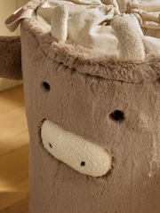 Natural Hamish Faux Fur Laundry Bag - Image 3 of 4