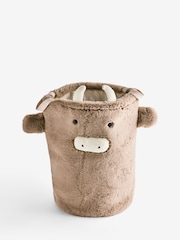 Natural Hamish Faux Fur Laundry Bag - Image 4 of 4