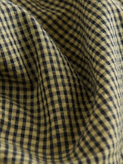 משבצות בצבע ירוק זית - מכנסיים בגזרת חבית עם גומי במותן (גיל 3 עד 16) - תמונה 4 מתוך 4