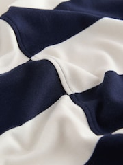 Navy/White Stripe Oversized Relaxed Fit Boxy Heavyweight Crew Neck T-Shirt - Image 7 of 8