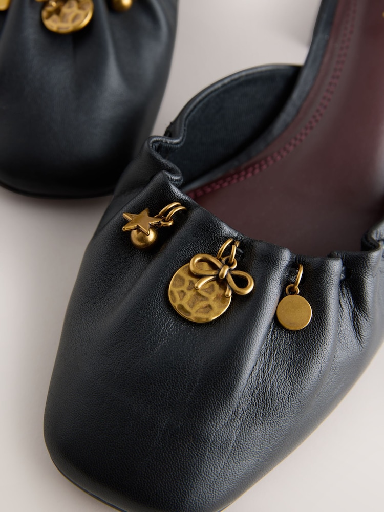 Black Forever Comfort® Leather Two Part Coin Block Heels - Image 10 of 10 Black Forever Comfort® Leather Two Part Coin Block Heels - Image 10 of 10