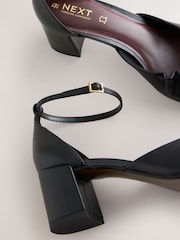 Black Forever Comfort® Leather Two Part Coin Block Heels - Image 9 of 10