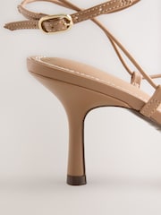Tan Brown Forever Comfort® Strappy Embellished Heels - Image 10 of 11