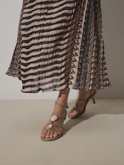 Tan Brown Forever Comfort® Strappy Embellished Heels - Image 3 of 11