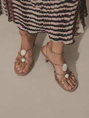Tan Brown Forever Comfort® Strappy Embellished Heels - Image 4 of 11