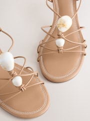 Tan Brown Forever Comfort® Strappy Embellished Heels - Image 9 of 11
