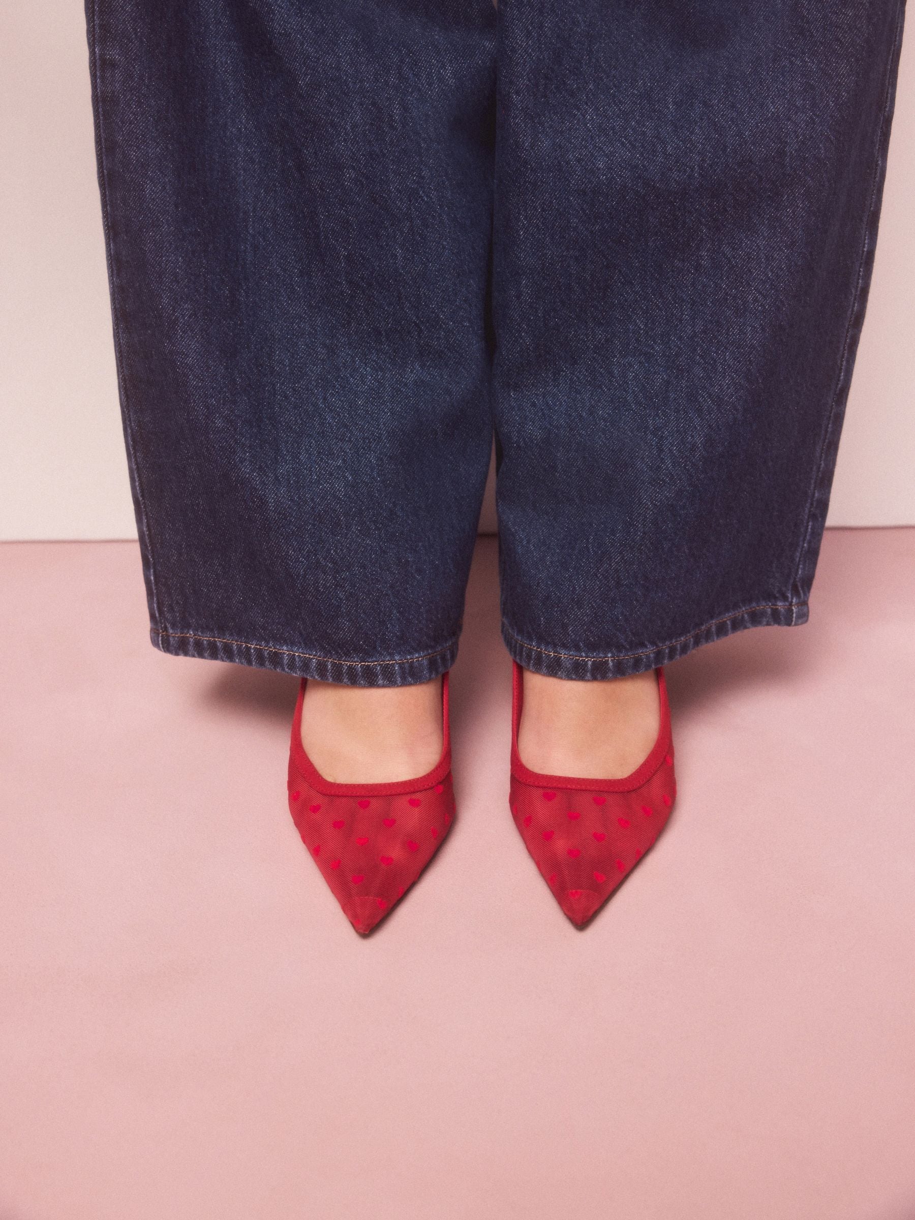 Buy Red Hearts Forever Comfort® Point Toe Mesh Slingback Heels
