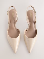 Nude Patent Forever Comfort® Pointed Toe Curvy Slingback Heels - Image 2 of 5
