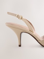 Nude Patent Forever Comfort® Pointed Toe Curvy Slingback Heels - Image 3 of 5