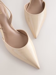 Nude Patent Forever Comfort® Pointed Toe Curvy Slingback Heels - Image 5 of 5
