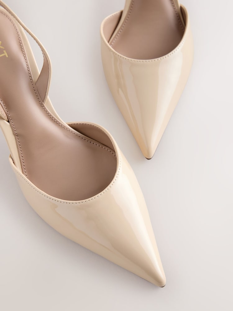 Nude Patent Forever Comfort® Pointed Toe Curvy Slingback Heels - Image 5 of 5