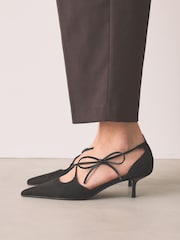 Black Forever Comfort® Point Toe Bow Two Part Heels - Image 3 of 9