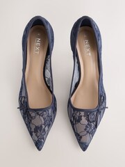 Navy Forever Comfort® Lace Bow Court Heels - Image 2 of 5