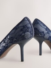 Navy Forever Comfort® Lace Bow Court Heels - Image 4 of 5