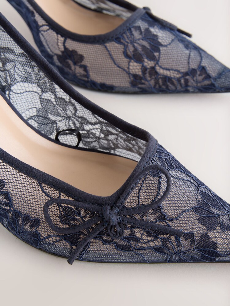 Navy Forever Comfort® Lace Bow Court Heels - Image 5 of 5