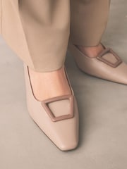 Nude Forever Comfort® Point Toe Court Block Heels - Image 2 of 10