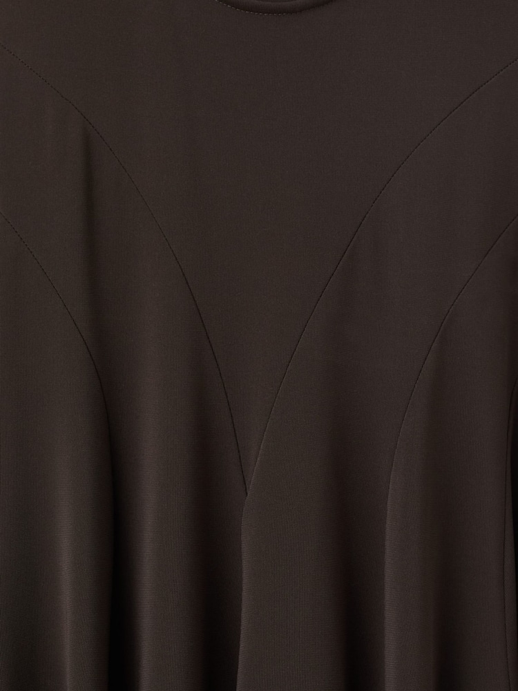 Mango Brown Godet Dress With Back Opening - Image 7 of 7
