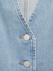 Mango Blue Buttoned Denim Gilet - Image 7 of 7