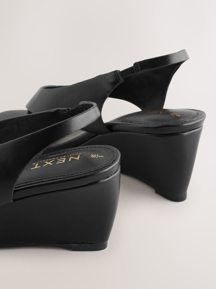 Black Forever Comfort® Toepost Slingback Wedges - Image 10 of 10 Black Forever Comfort® Toepost Slingback Wedges - Image 10 of 10