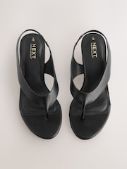 Black Forever Comfort® Toepost Slingback Wedges - Image 7 of 10