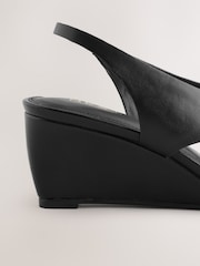 Black Forever Comfort® Toepost Slingback Wedges - Image 8 of 10
