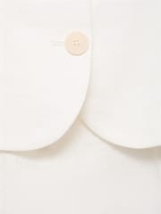 Mango White Suit Style Linen Jumpsuit - Image 7 of 7